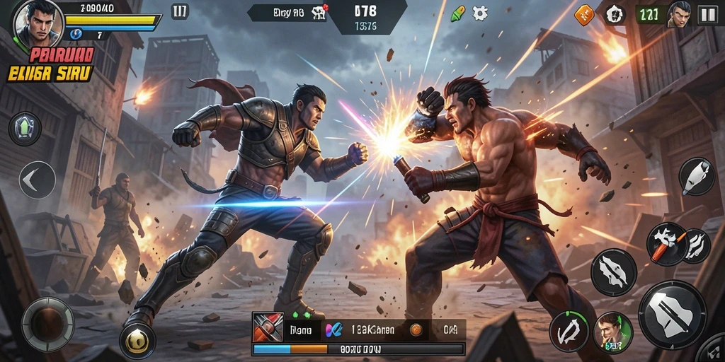 Gameplay seru dan mendebarkan dari 3178 saat para petarung bertarung.