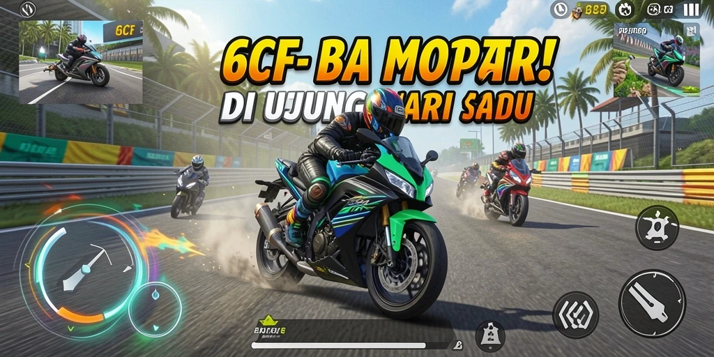 Tampilan seru dari gameplay balap motor di 6CF.