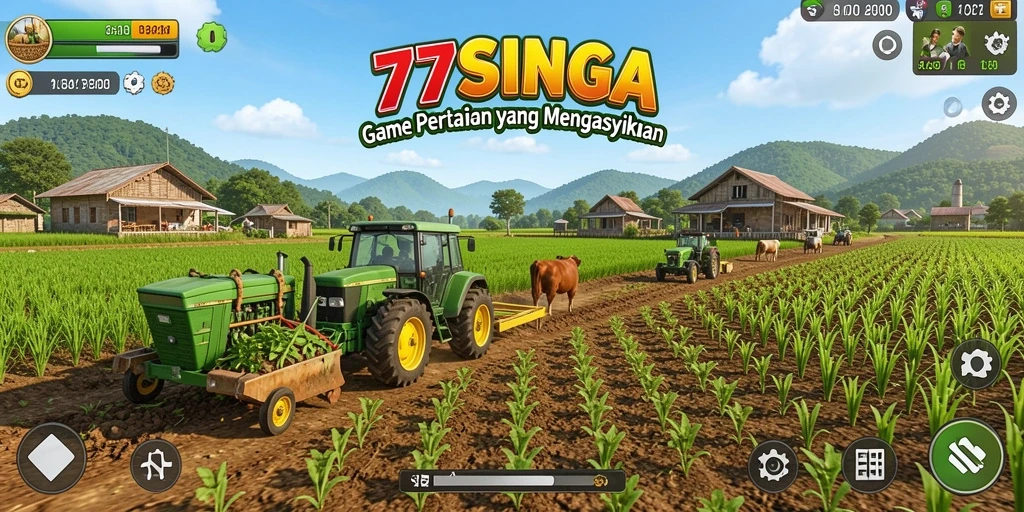 Gameplay menarik dari 77SINGA menunjukkan aktivitas pertanian.