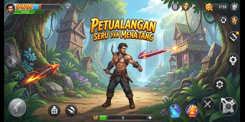 Tampilan dinamis gameplay 9WIN yang memikat dan penuh petualangan.