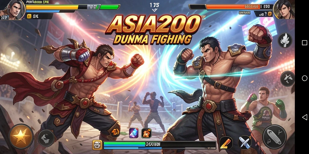 Tampilan gameplay yang mendebarkan dalam pertempuran ASIA200.