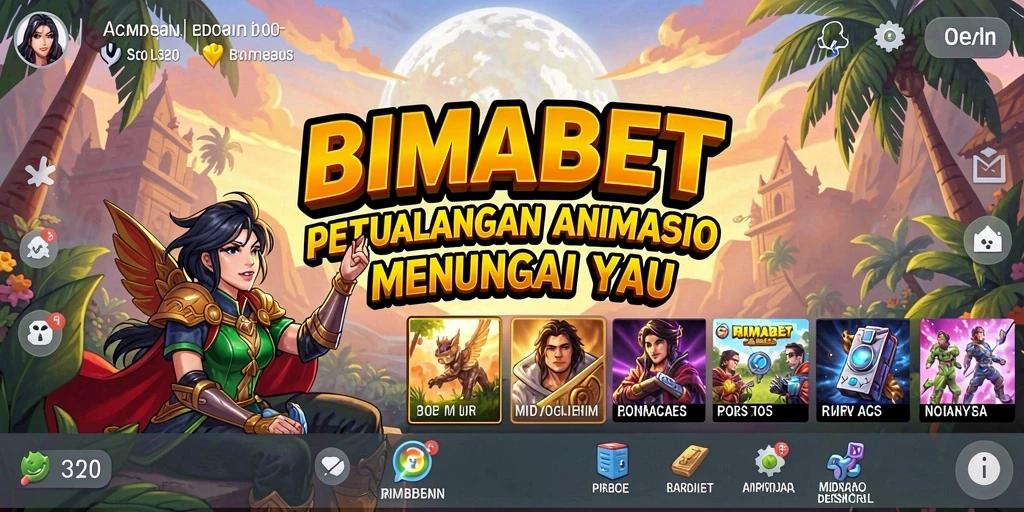 Tampilan gameplay BIMABET dengan aksi mendebarkan dan karakter anime yang colorful.