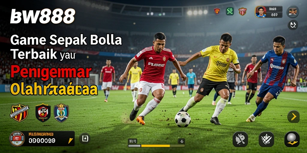 Screenshot BW888 menampilkan aksi intens dalam pertandingan sepak bola.