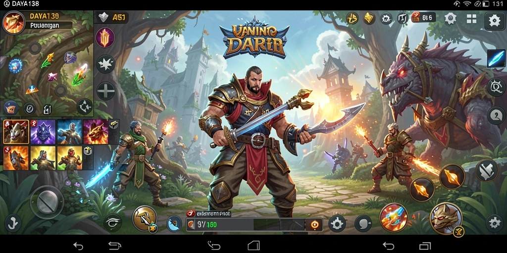 Tangkapan layar utama menunjukkan aksi seru dalam permainan RPG.