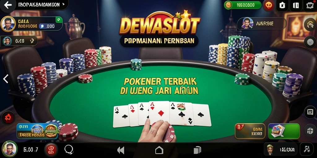 Tampilan menarik gameplay Poker di DEWASLOT.