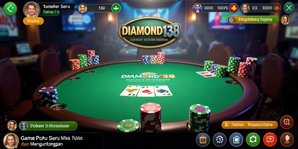 Tampilan seru gameplay Poker di DIAMOND138.