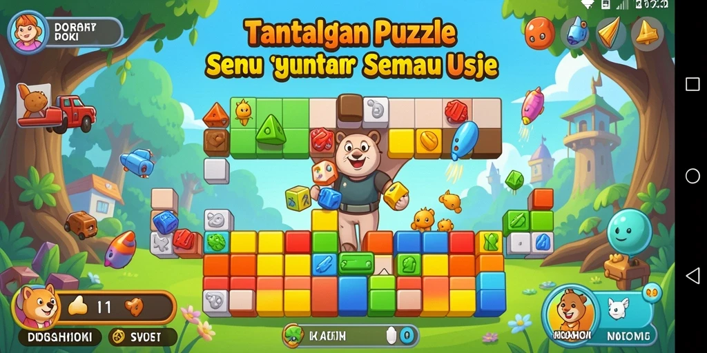 Tampilan gameplay puzzle yang menantang dan interaktif.
