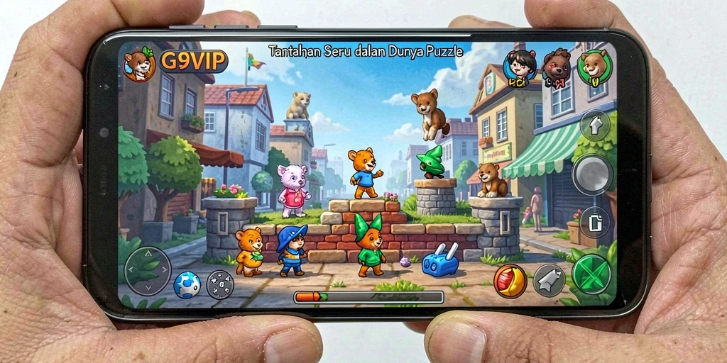 Screenshot G9VIP menampilkan gameplay seru dari berbagai level Puzzle.