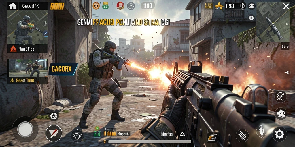 Tangkapan layar menunjukkan aksi mendebarkan dalam GACORX dengan gameplay FPS.
