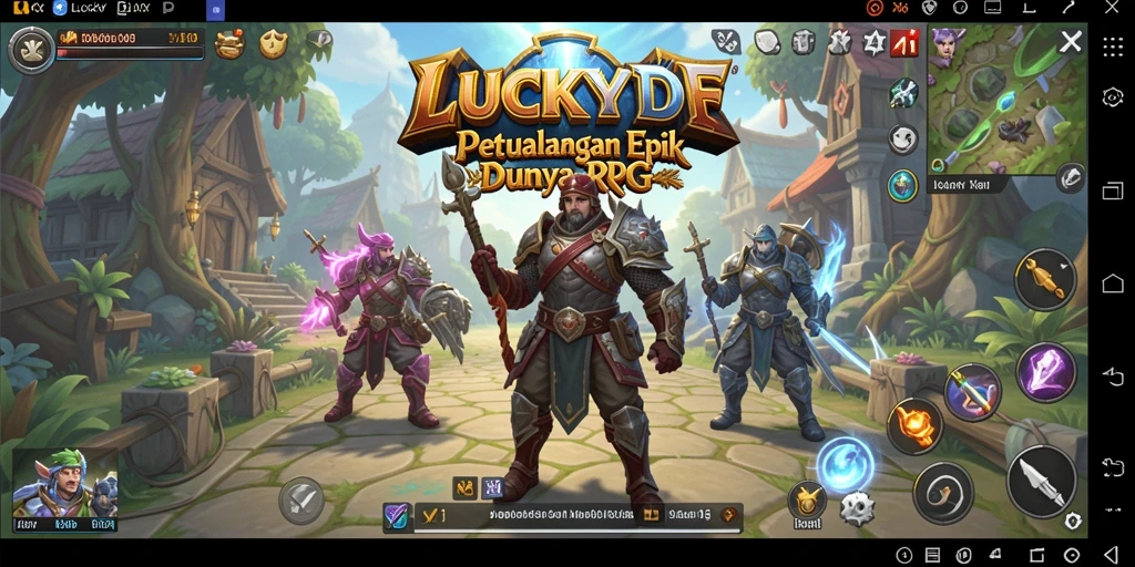 Screenshot gameplay LUCKYDF dengan pertarungan seru dan karakter menarik.