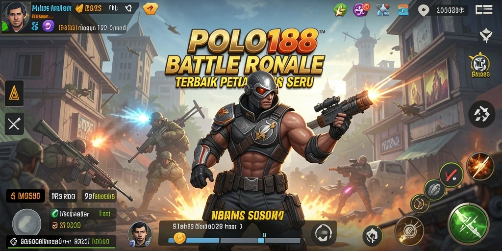 Tampilan gameplay seru dari POLO188 dalam momen pertempuran Battle Royale.