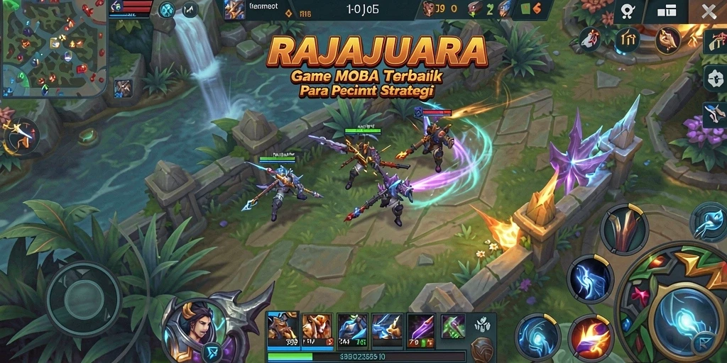 Tampilan pertandingan seru di RAJAJUARA dengan pertarungan strategis.