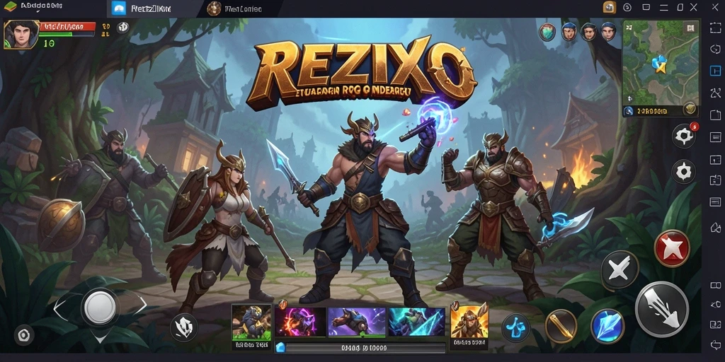 Screenshot dari gameplay RPG yang penuh aksi di REZIXO.