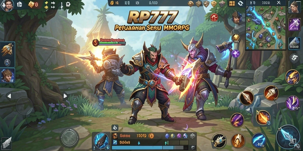 Tampilan gameplay seru dan dinamis dari RP777 dalam dunia MMORPG.
