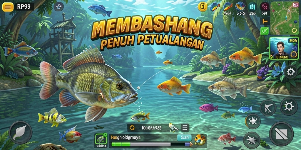 Menampilkan gameplay seru saat menangkap ikan di RP99.