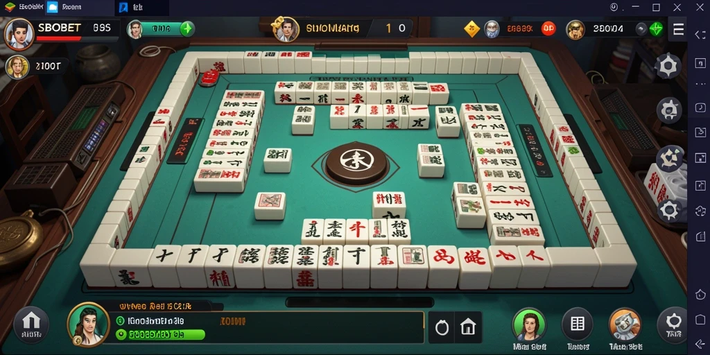 Tampilan screenshot gameplay SBOBET dengan elemen Mahjong yang menarik.