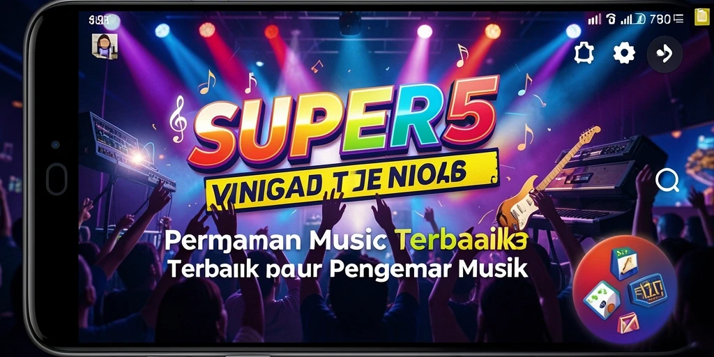 Gameplay SUPER5 yang menggembirakan dan interaktif saat bermain musik.