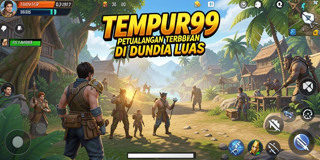 Tampilan gameplay <strong>TEMPUR99</strong> menunjukkan dunia terbuka yang luas dan interaktif.