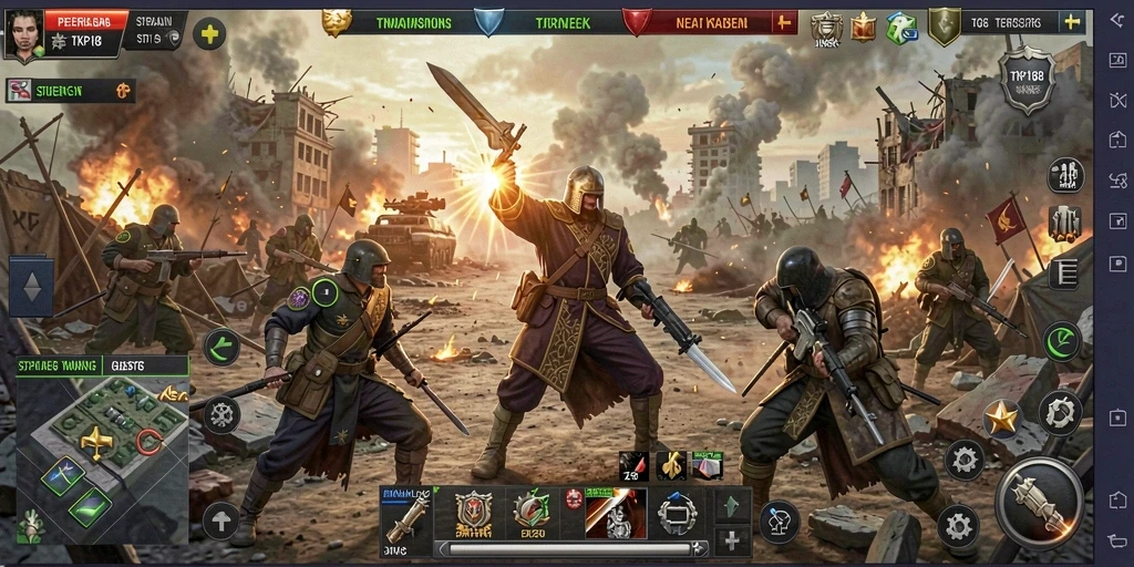 Screenshot utama TKP188 menampilkan pertarungan strategi yang mendebarkan.