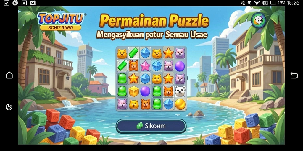 Screenshot gameplay TOPJITU yang menunjukkan tantangan Puzzle yang seru.