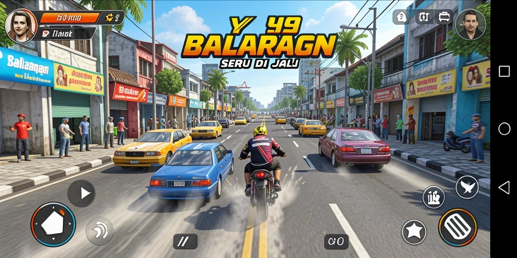 Tampilan menakjubkan dari gameplay balapan Y89.